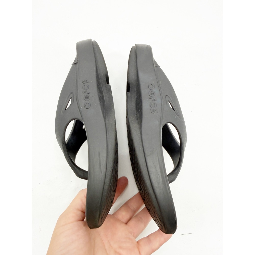 OOFOS OOriginal Recovery Sandals Black Thong Flip Flops Womens 7 Mens 5 EU 38 - Picture 4 of 9